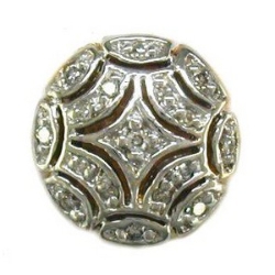 Y1793 14K ROUND SLIDE WITH SCALLOP LOOK TRIM 